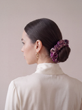 Floral Magenta Silk Scrunchie
